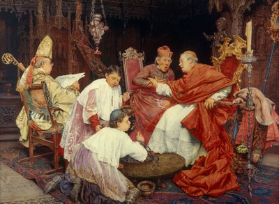Kardinäle in einem Innenraum von Giuseppe Signorini