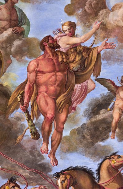 Detail darstellend Artemis, Apotheose des Herkules von Giuseppe Velasco