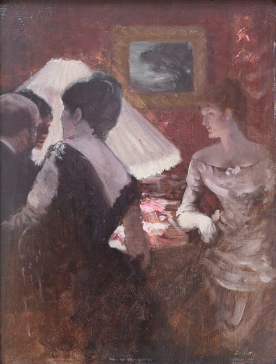 Um den Lampenschirm von Giuseppe or Joseph de Nittis