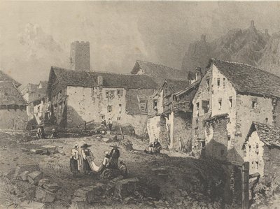 Ansicht eines Bergdorfes, ca. 1829-33 von Godefroy Engelmann