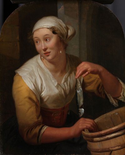 Frau verkauft Heringe von Godfried Schalken or Schalcken