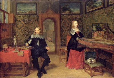 Der junge Gelehrte und seine Frau, 1640 von Gonzales Coques