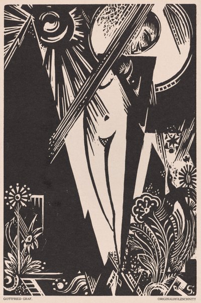 Ohne Titel (Mädchen mit Paradiesvogel) von Gottfried Graf