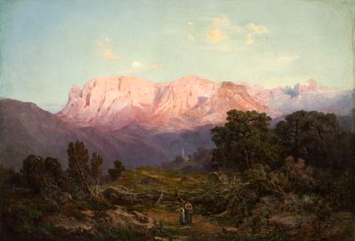 Schlern mit Rosengarten von Rampeun aus gesehen von Gottfried Seelos