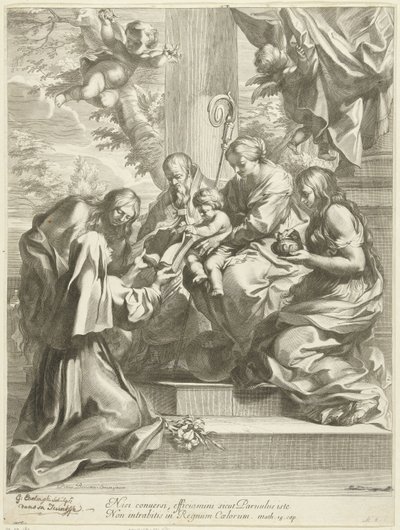 Heilige Martina zu Füßen von Maria von Gérard Edelinck