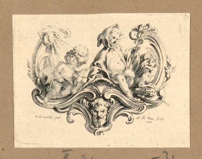 Amor als Mönch mit Caduceus von Gravelot