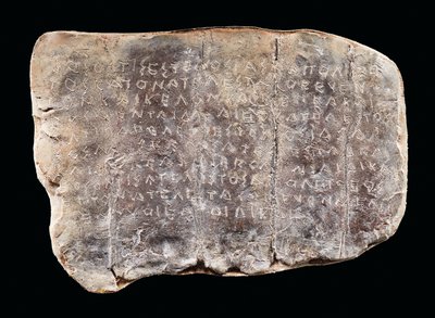Eine dorische griechische Fluchtafel (Blei) von Greek