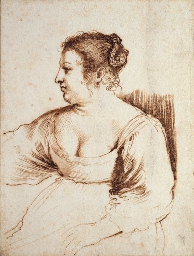 Eine sitzende Frau von Guercino
