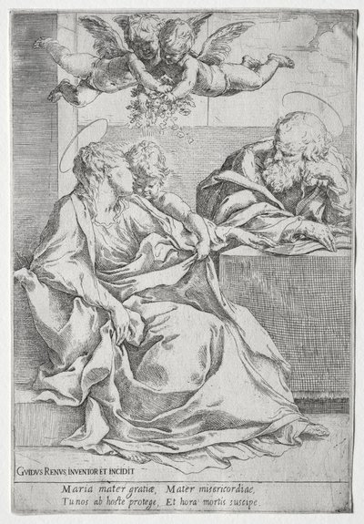 Die Heilige Familie mit zwei Engeln von Guido Reni