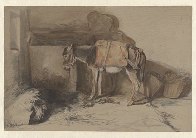 Kleiner Esel im Stall von Guillaume Anne van der Brugghen