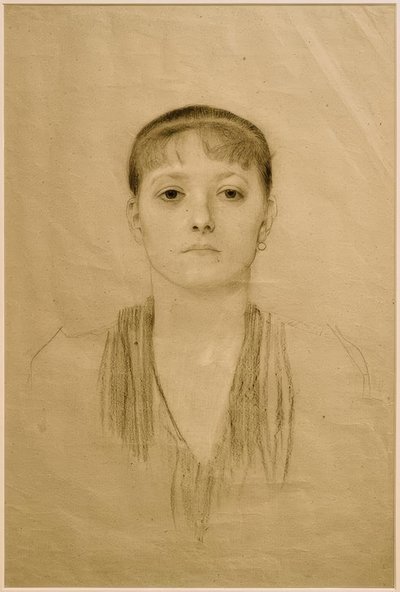 Brustbild eines Mädchens von vorne von Gustav Klimt