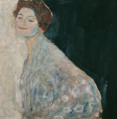Dame in Weiß von Gustav Klimt