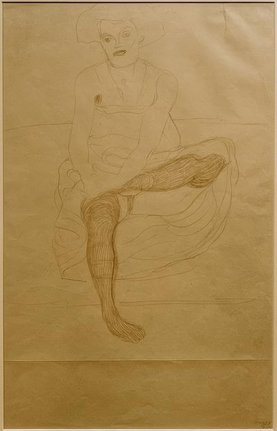 Sitzender weiblicher Halbakt von vorne von Gustav Klimt