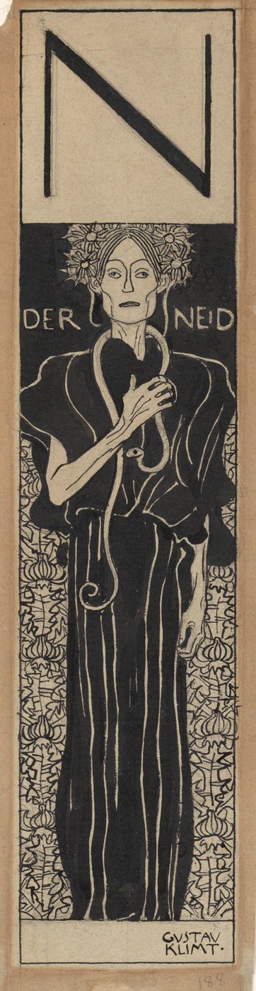 Der Neid, 1898 von Gustav Klimt