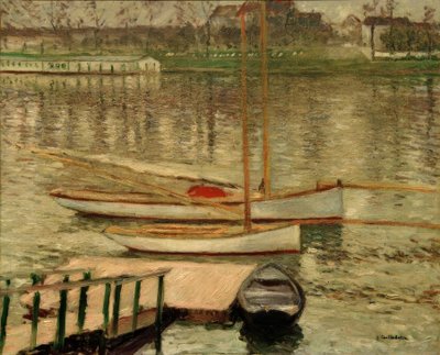 Segelboote vor Anker auf der Seine von Gustave Caillebotte