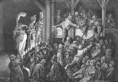 Das Penny Gaff, 1872 von Gustave Dore