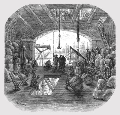 Lagerhäuser an der Themse von Gustave Dore