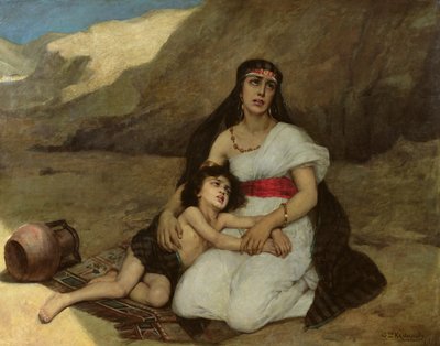 Arabische Frau und ihr Kind, 1877 von Gustave Krabansky