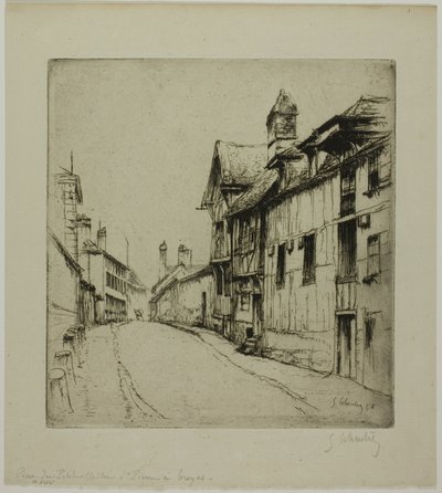 Die Kleine Klosterstraße, Troyes von Gustave Leheutre