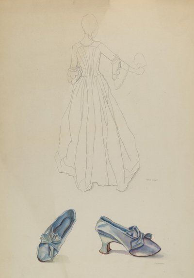 Kleid und Pantoffel, ca. 1936 von Gwyneth King
