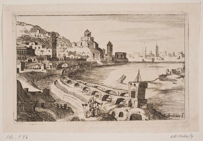 Flussufer mit orientalischer Stadt von H. Rosenkilde