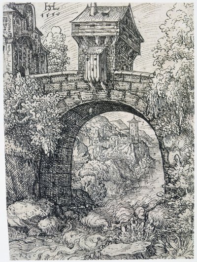 Landschaft mit Brücke, 1550 von Hanns Sebald Lautensack