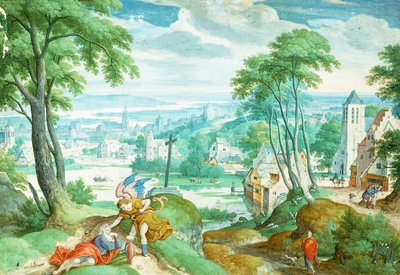 Elija und der Engel, 1583 von Hans Bol