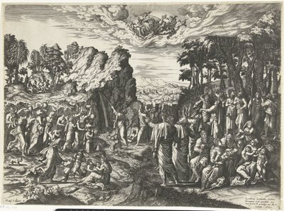 Moses schlägt Wasser aus dem Felsen von Hans Collaert (I)
