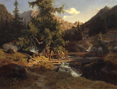 Volkstanz auf der Brücke von Hans Gude