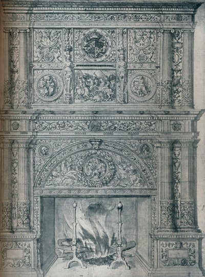 Zeichnung eines Kaminaufsatzes, um 1537 von Hans Holbein der Jüngere