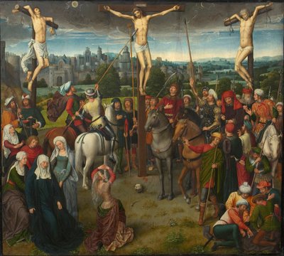 Kalvarienberg-Triptychon, zentrales Panel, 1480er von Hans Memling
