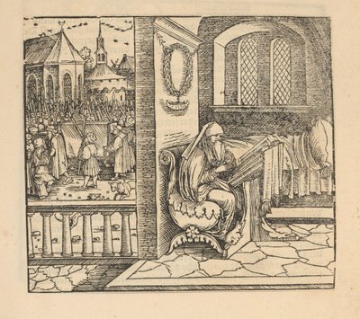 Betende Frau und Trauerzug von Hans Schäufelein (possibly)