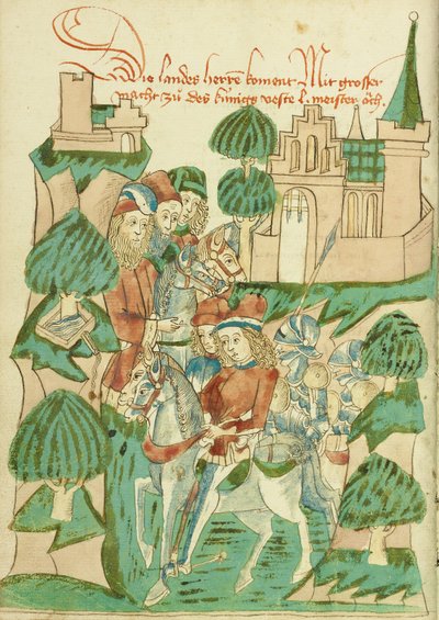 König Avenir mit Edlen und Meistern von Hans Schilling
