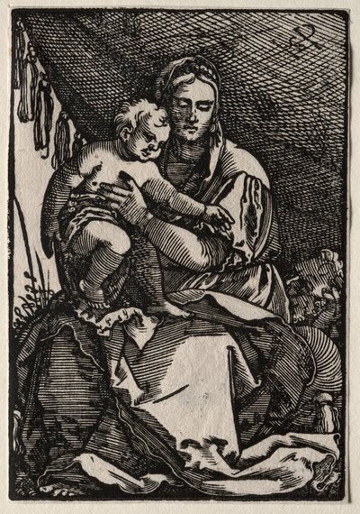 Die Heilige Familie unter einem Zelt von Hans Sebald Beham