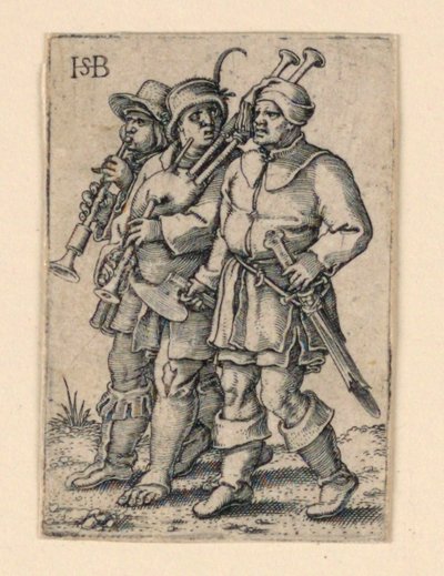 Die Hochzeitsprozession: Drei Musiker von Hans Sebald Beham