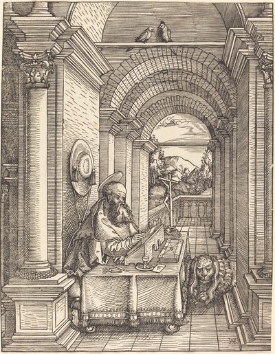 Heiliger Hieronymus beim Schreiben von Hans Springinklee