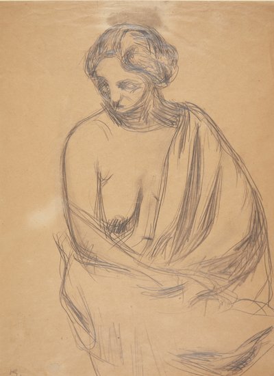 Sitzendes weibliches Modell von Harald Giersing