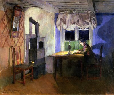 Bei Lampenlicht, 1890 von Harriet Backer