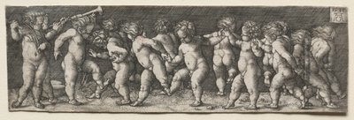 Fünfzehn nackte Kinder tanzen, 1535 von Heinrich Aldegrever