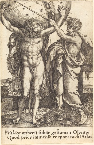 Herkules und Atlas, 1550 von Heinrich Aldegrever