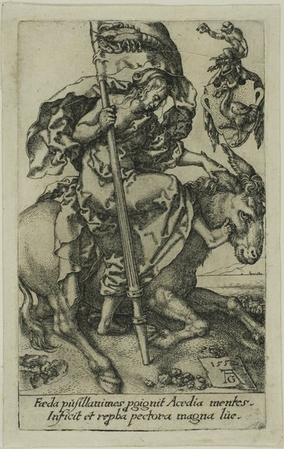 Müßiggang, aus den Lastern von Heinrich Aldegrever