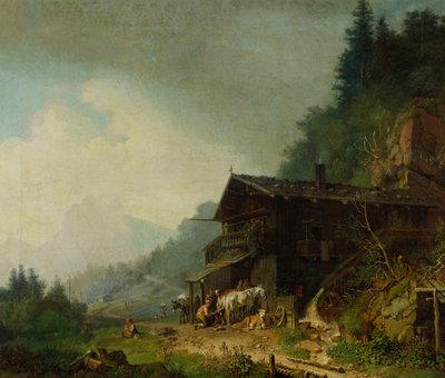 Eine Schmiede in den Bayerischen Alpen von Heinrich Burkel