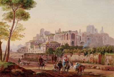 Römische Straßenszene vor dem Palatin von Heinrich Burkel