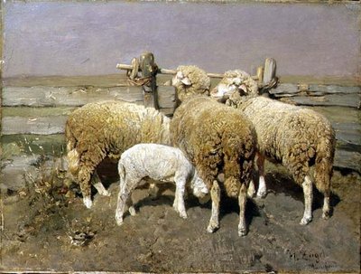 Schafe im Gehege von Heinrich Johann von Zugel