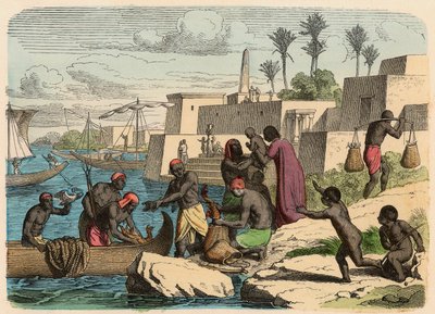 Antikes Ägypten: Fischen von Heinrich Leutemann