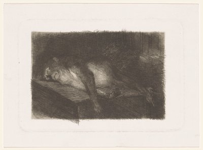Liegender, schlafender Affe von Heinrich M. Krabbé