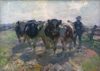 Bauer mit Kühen von Heinrich von Zügel