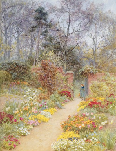 Ummauerter Garten im Frühling von Helen Allingham