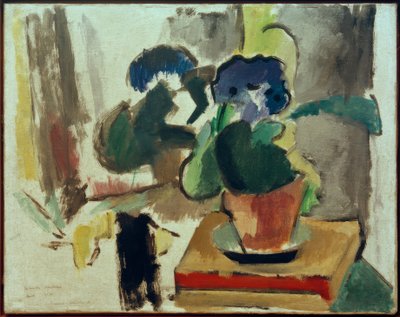 Stillleben mit Zinnkanne und Buch von Helmuth Macke
