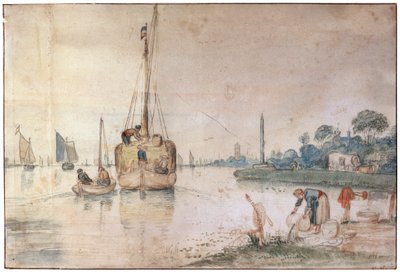 Ein Lastkahn mit Heu von Hendrick Avercamp